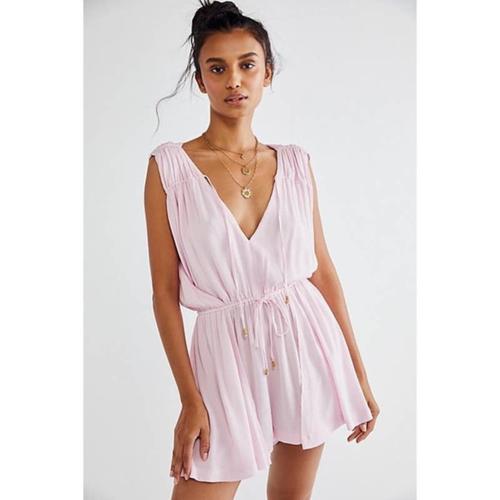 FREE PEOPLE Summer Bliss Romper Pink XS